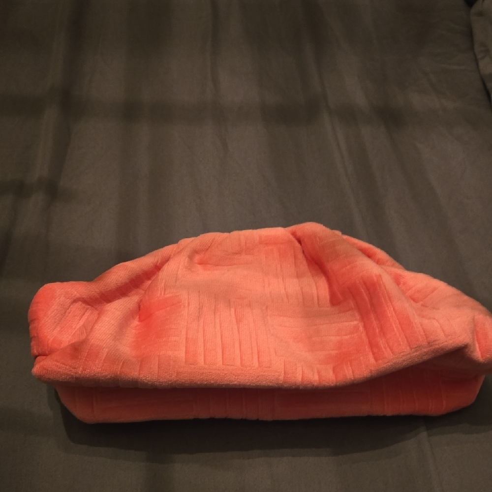 Chic Coral Velour Clutch Wristlet - Bottega Inspired